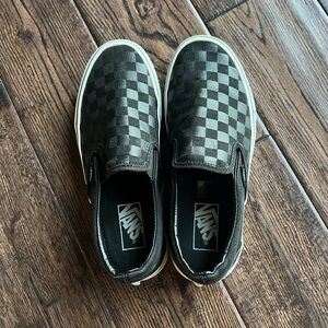 Vans Kids Black Checkered Slip-On Sneakers